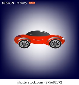 red car. icon. vector design