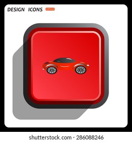 red car. icon. vector design