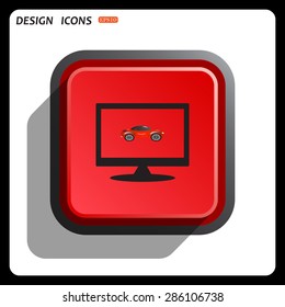 red car. icon. vector design