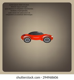 red car. icon. vector design