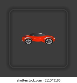 red car. icon. vector design