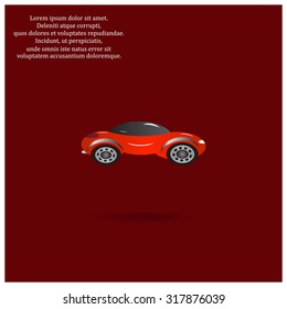 red car. icon. vector design