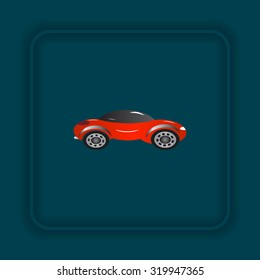red car. icon. vector design