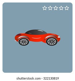 red car. icon. vector design