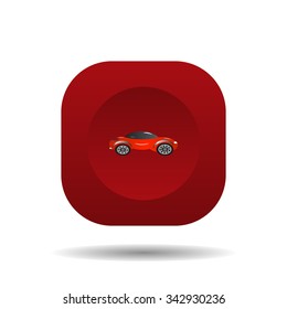 red car. icon. vector design