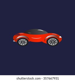 red car. icon. vector design