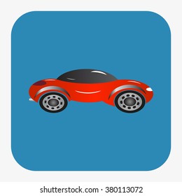 red car. icon. vector design