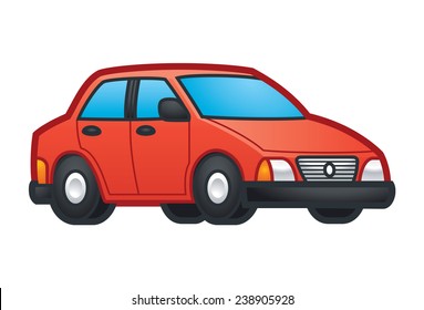 Red Car Illustration Stock Vector (Royalty Free) 238905928