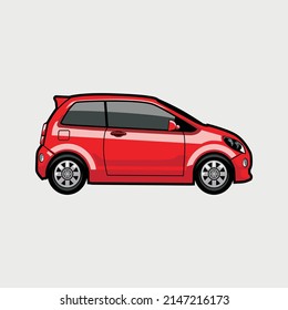 rote Automobil-Illustration mit Vektorgrafik-Hintergrund