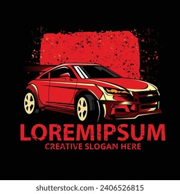 red car illustration, suitable for t shirt