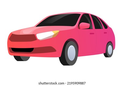 Red car illustration. Illustration Transport car.