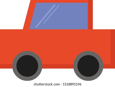 Red car, illustration, vector on white background.