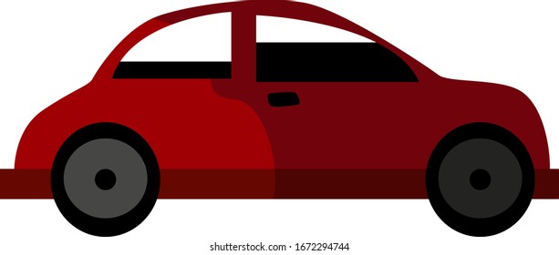 Red car, illustration, vector on white background.