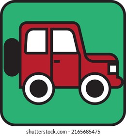 Red car, illustration, vector on a white background.