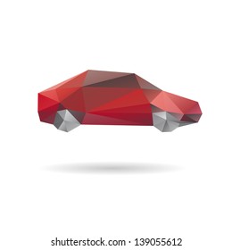 Red car isolated on a white backgrounds