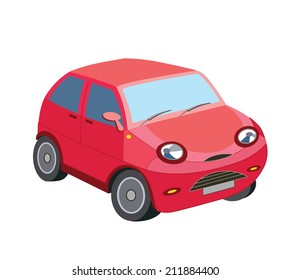 red car isolated on white (vector illustration)