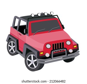 red car isolated on white (vector illustration)