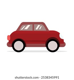 A red car isolated on white background. vector illustration. eps 10. 