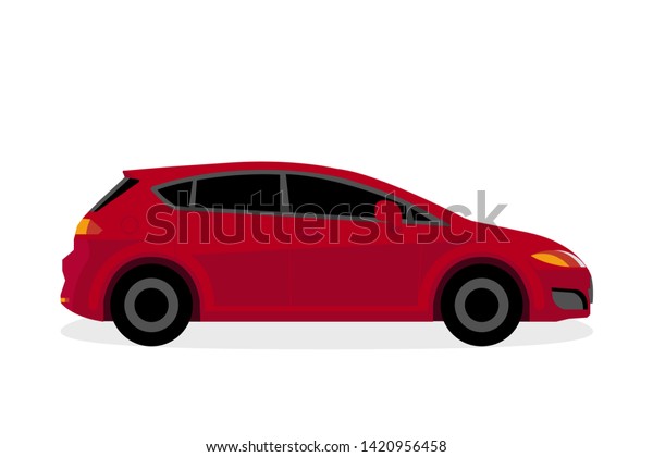 Red car isolated on white background  illustration\
vector 