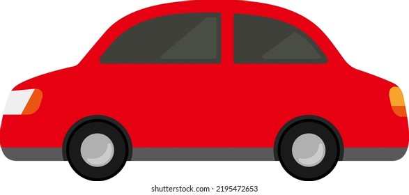 Red car isolated vector illustration.