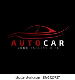 Red Car Logo Template Black Background Stock Vector (Royalty Free ...