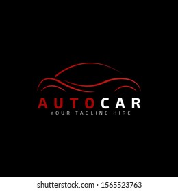 Red Car Logo Template Black Background Stock Vector (Royalty Free ...