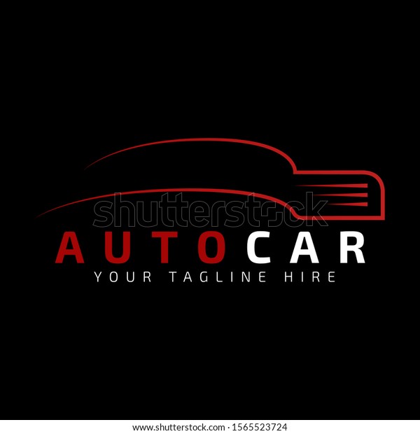 Red Car Logo
Template with Black Background. Auto car business logo design with
silhouette for Automotive Company logo, car wash, garage, service,
painting. Vector Eps 10.