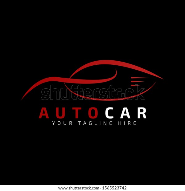 Red Car Logo
Template with Black Background. Auto car business logo design with
silhouette for Automotive Company logo, car wash, garage, service,
painting. Vector Eps 10.