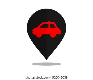red car marker pin path image vector icon logo