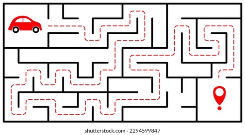 Red Car Maze Adventure. The abstract and modern design is perfect for commercial use and high-resolution printing, making it an ideal choice for various marketing and promotional materials. 