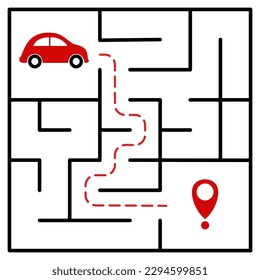 Red Car Maze Adventure. The abstract and modern design is perfect for commercial use and high-resolution printing, making it an ideal choice for various marketing and promotional materials. 
