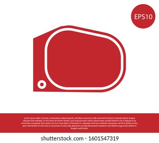 Red Car mirror icon isolated on white background.  Vector Illustration
