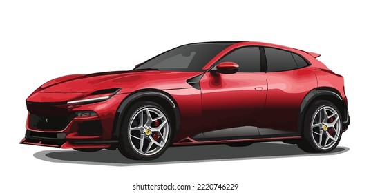 plantilla vectorial moderna de coche rojo