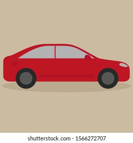 Red car on a beige background