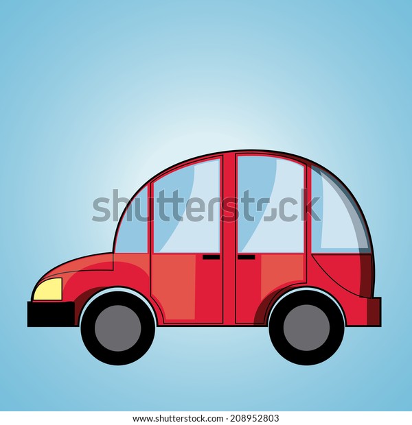 a red car on a blue\
background