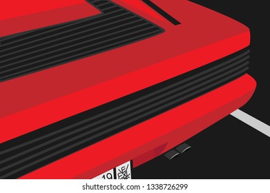 Red car on road