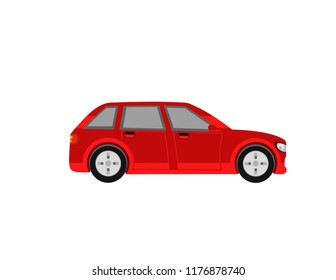 Red car on white background
