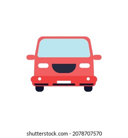 Red car on a white background.