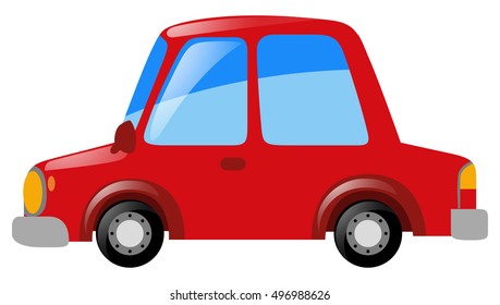 Red Car On White Background Illustration Stock Vector (Royalty Free ...