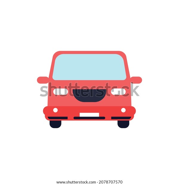 Red car on a white\
background.