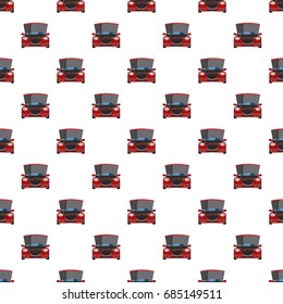 Red car with an open hood pattern