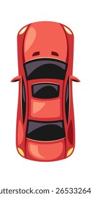Projeto de visão aérea de carro vermelho