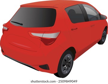 Red car rare view vector design illustration