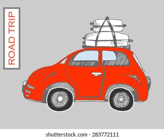red car for road trip design