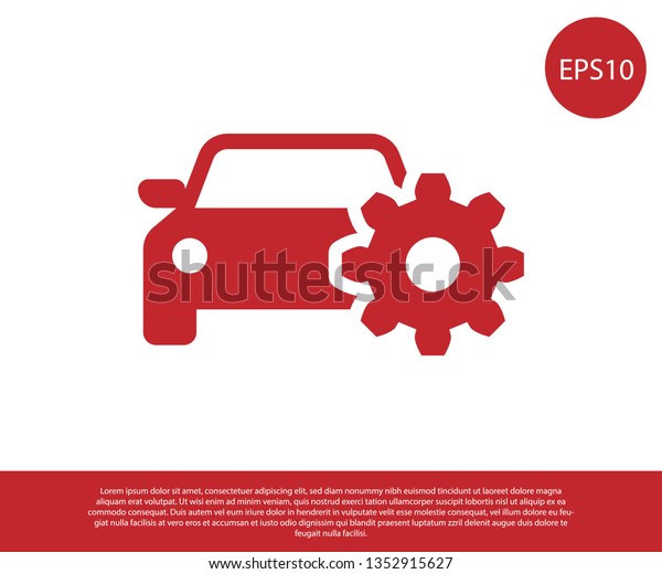 Red Car service
icon isolated on white background. Auto mechanic service. Mechanic
service. Repair service auto mechanic. Maintenance sign. Vector
Illustration