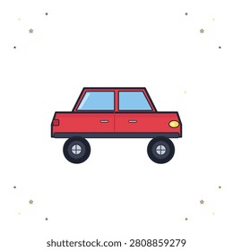 Red car side view illustration