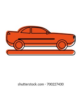 Red Car Sideview  Icon Image 