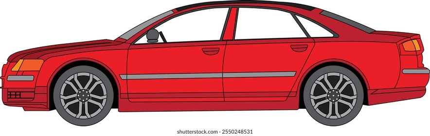 rote Auto Silhouetten Vektordesign