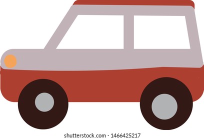 Red car simple illustration on white background