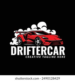 coche rojo con deriva de humo